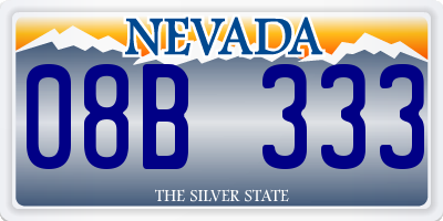 NV license plate 08B333