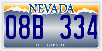 NV license plate 08B334