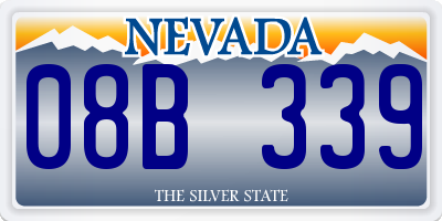 NV license plate 08B339