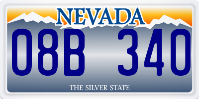 NV license plate 08B340