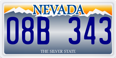 NV license plate 08B343