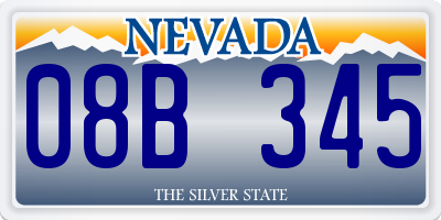 NV license plate 08B345