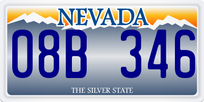NV license plate 08B346