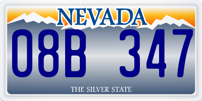 NV license plate 08B347