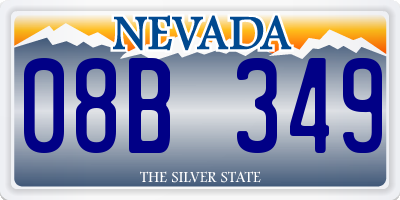 NV license plate 08B349