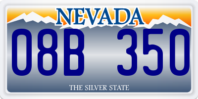 NV license plate 08B350