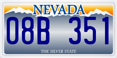 NV license plate 08B351