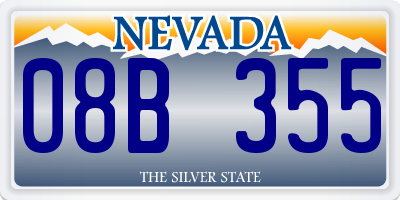 NV license plate 08B355