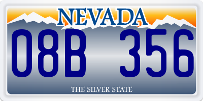 NV license plate 08B356