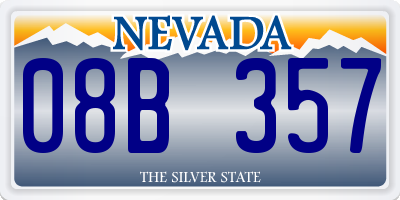 NV license plate 08B357