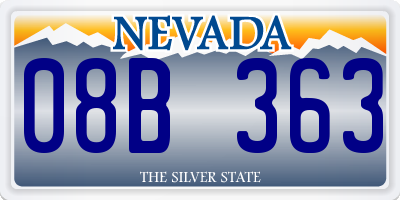 NV license plate 08B363