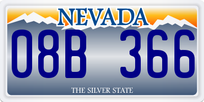 NV license plate 08B366