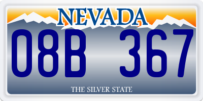 NV license plate 08B367