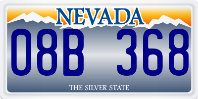 NV license plate 08B368