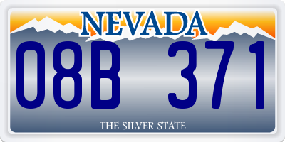 NV license plate 08B371
