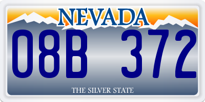 NV license plate 08B372