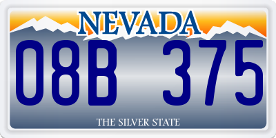 NV license plate 08B375