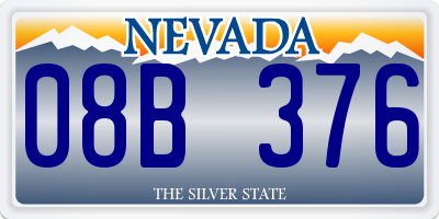 NV license plate 08B376