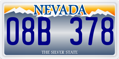 NV license plate 08B378