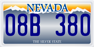 NV license plate 08B380