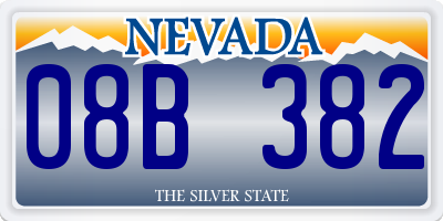 NV license plate 08B382