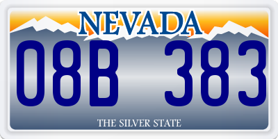 NV license plate 08B383