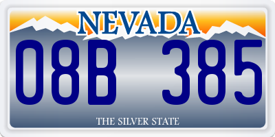 NV license plate 08B385