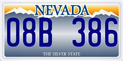 NV license plate 08B386