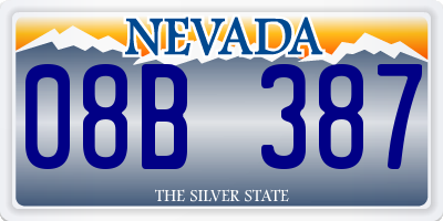 NV license plate 08B387