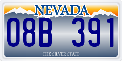 NV license plate 08B391