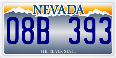 NV license plate 08B393