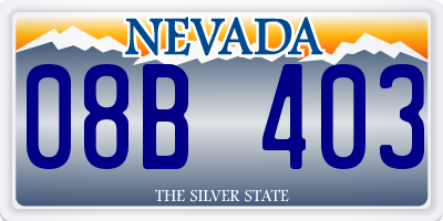 NV license plate 08B403