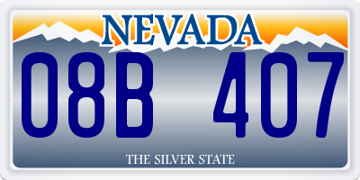 NV license plate 08B407