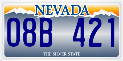 NV license plate 08B421