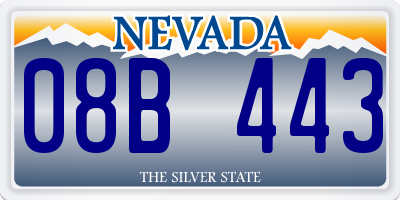 NV license plate 08B443