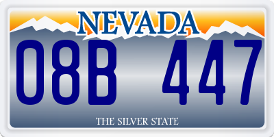 NV license plate 08B447