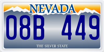 NV license plate 08B449