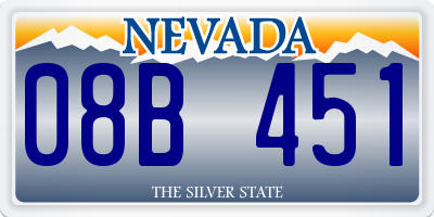 NV license plate 08B451