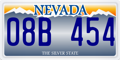 NV license plate 08B454