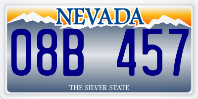 NV license plate 08B457