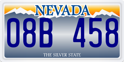 NV license plate 08B458