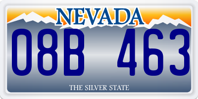 NV license plate 08B463