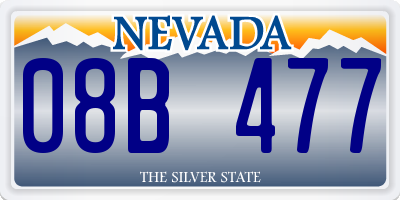 NV license plate 08B477