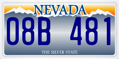 NV license plate 08B481