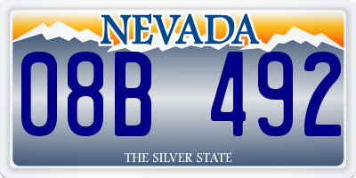 NV license plate 08B492