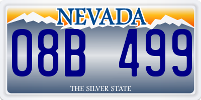 NV license plate 08B499