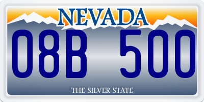 NV license plate 08B500