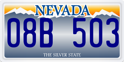 NV license plate 08B503