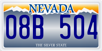 NV license plate 08B504