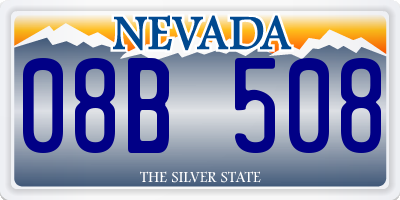NV license plate 08B508